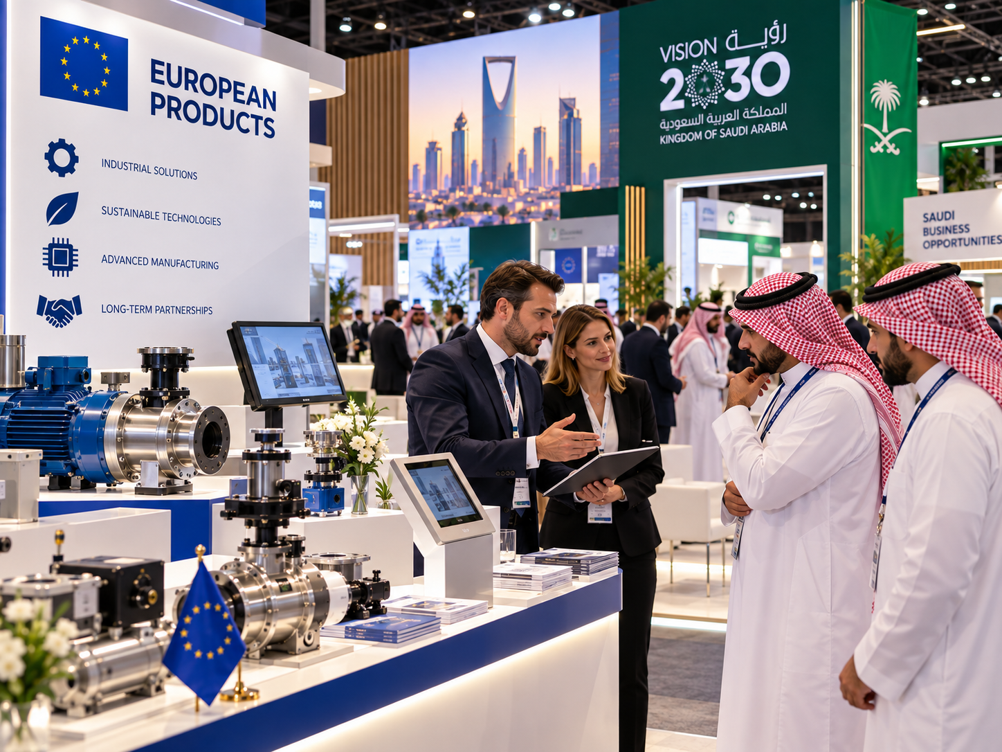 European industrial products displayed at a Saudi trade exhibition